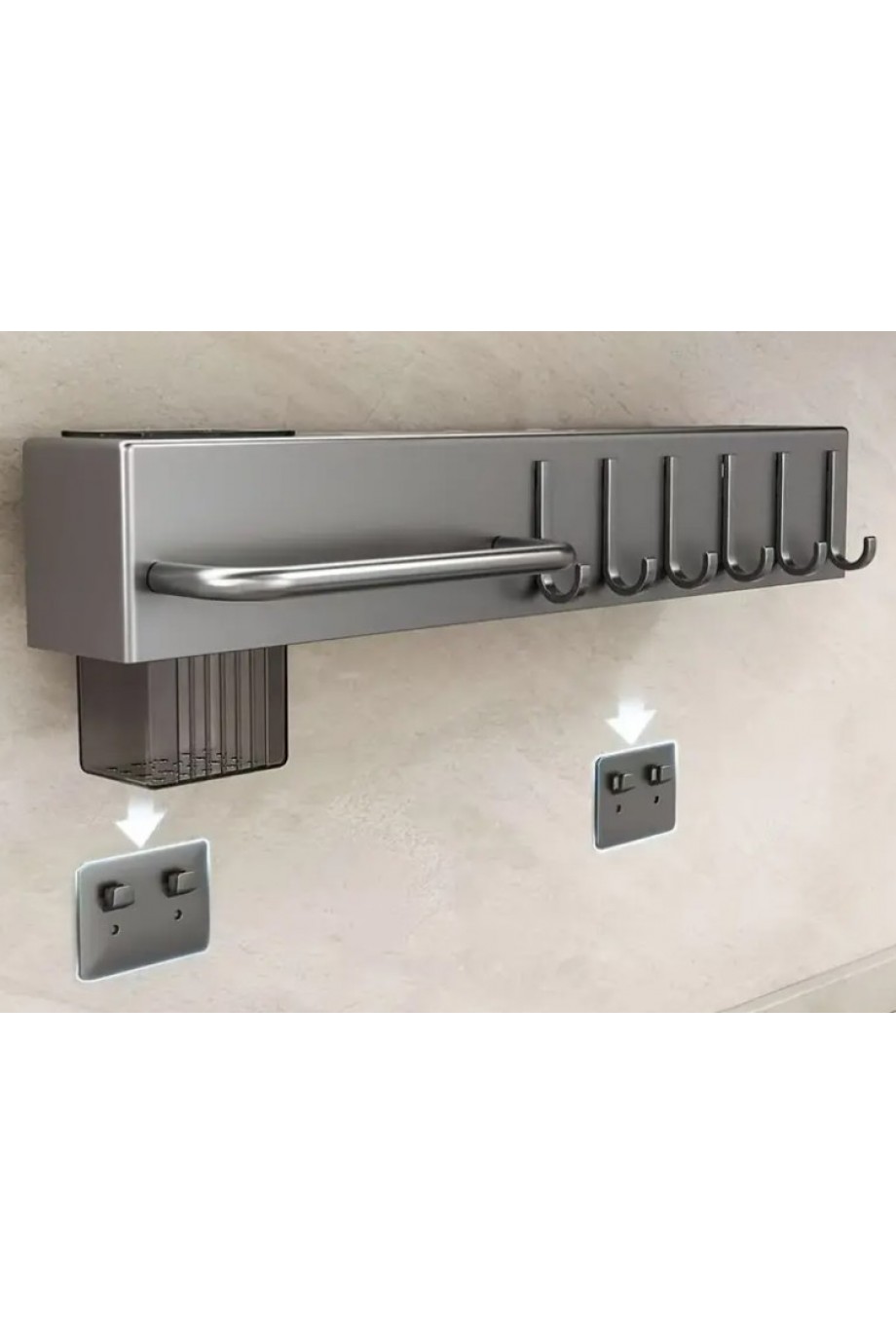 Mutfak Rafı Askılık Duvara Monte Kendinden Yapışkanlı Düzenleyici Delmeden Montaj