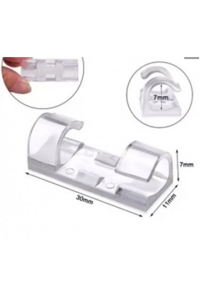 20'li Yapışkanlı Kablo Sabitleyici Şeffaf Klips