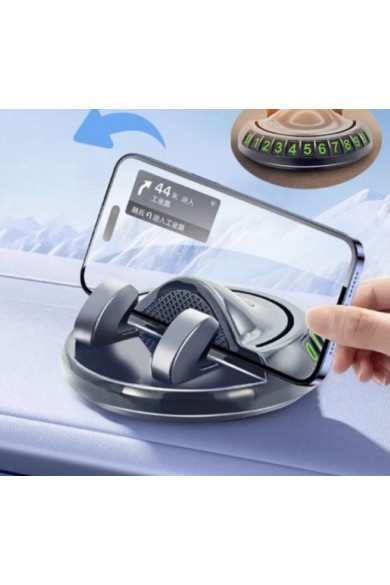 360° Dönebilen Yapışkanlı Numaratörlü Araç Telefon Tutucu