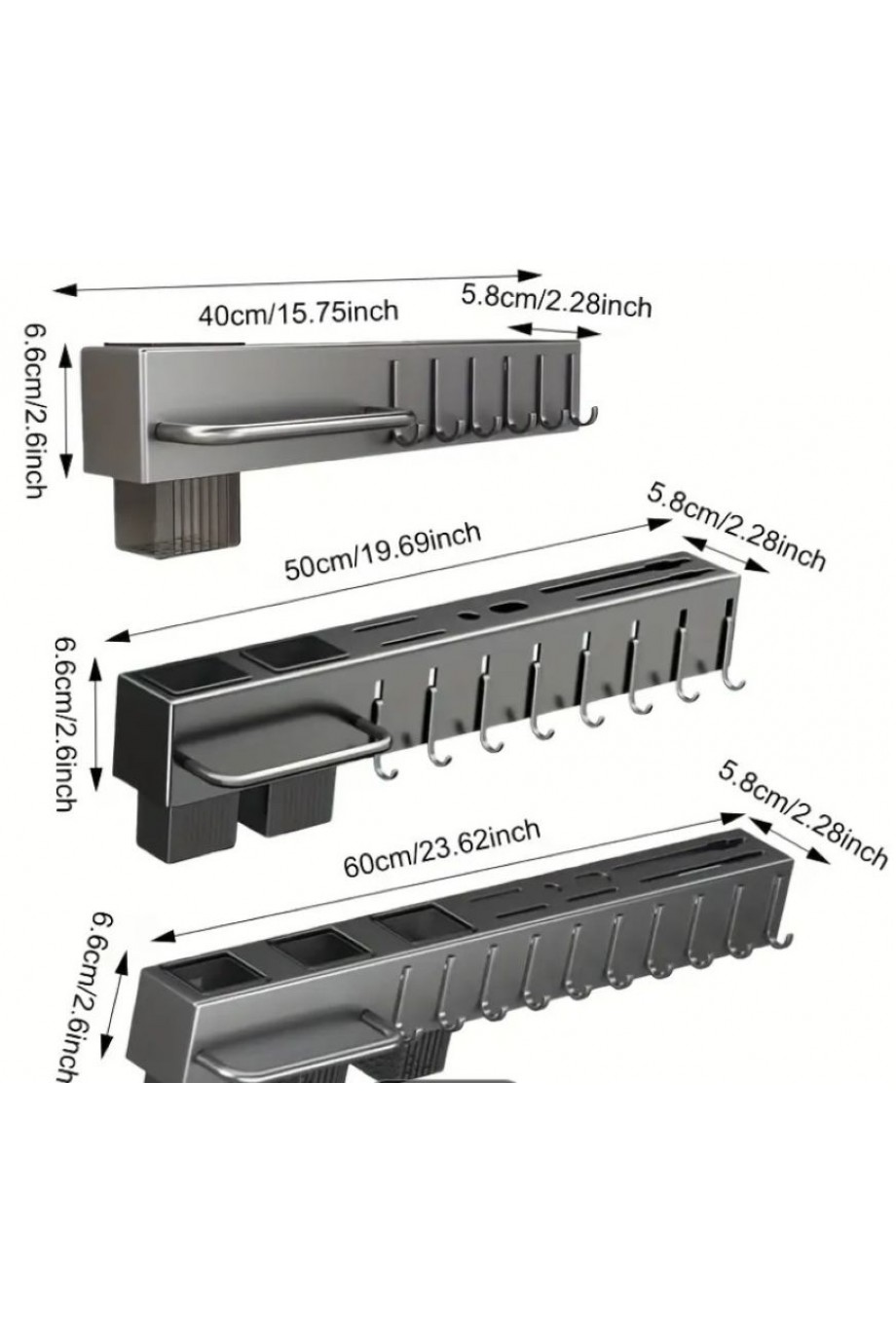 Mutfak Rafı Askılık Duvara Monte Kendinden Yapışkanlı Düzenleyici Delmeden Montaj