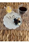 Delik Işi Sarma Nakışlı Keten Leke Tutmaz 6lı Kokteyl Kahve Sunum Peçetesi